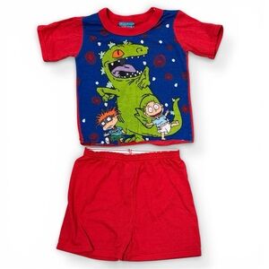 Vintage 90s rugrats Tommy Chuckie Reptar pjs pajamas  Nickelodeon shorts set 2T